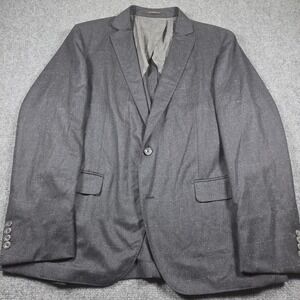 J Hilburn Men's 45R Vitale Barberis Canonico Unstructured Blazer Windowpane Wool